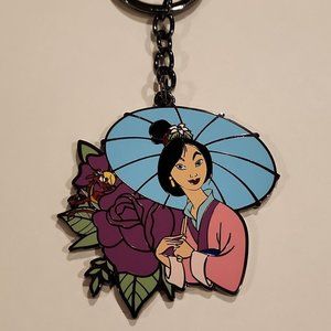 Loungefly Disney Princess Mulan Floral Tattoo Umbrella Keychain NEW